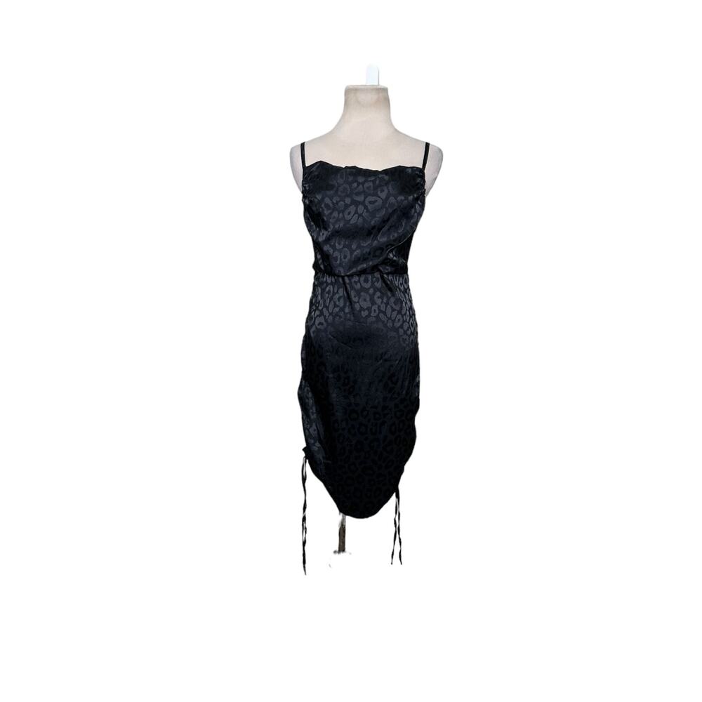 Wild Fable black animal print sleeveless mini cocktail dress size small